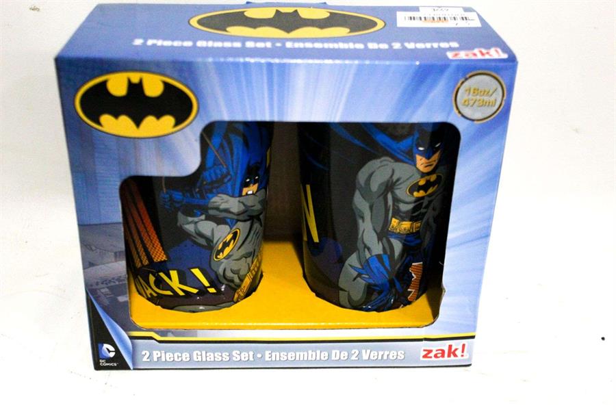 VASOS DE VIDRIO BATMAN ZAK ORIGINAL DC 15 CM APROX