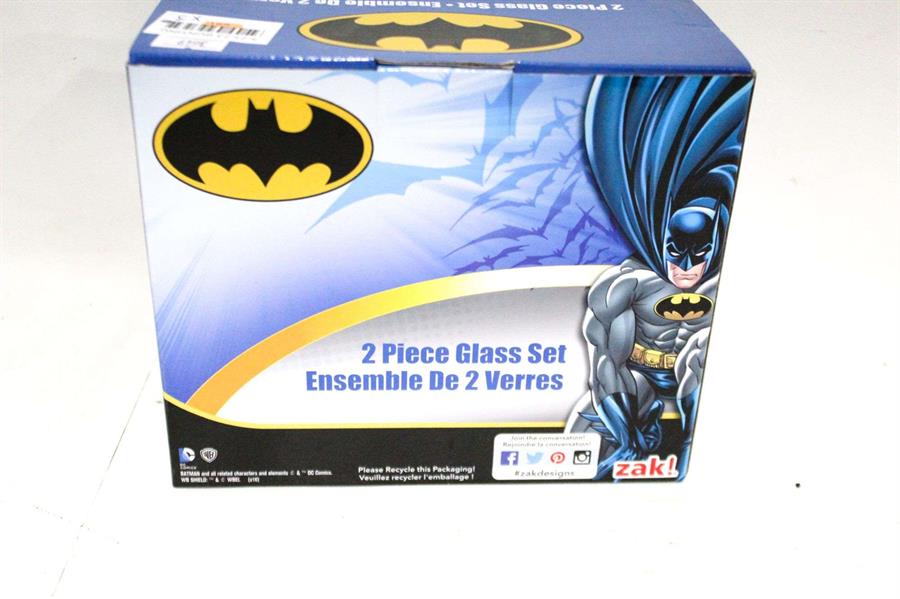 VASOS DE VIDRIO BATMAN ZAK ORIGINAL DC 15 CM APROX