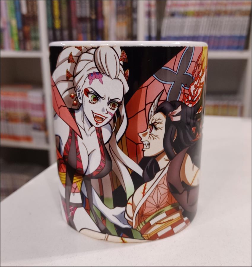 TAZA RECTA DEMON SLAYER DAKI VS NEZUKO CERAMICA (9,7CM ALTO X 8,5CM DIAM.)