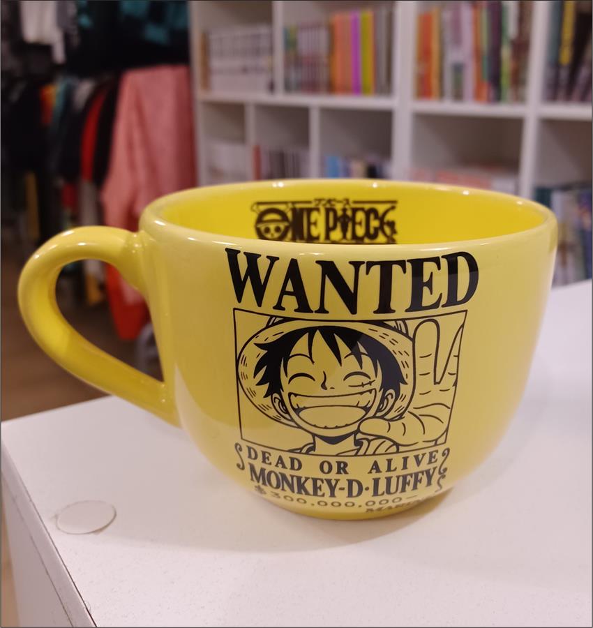TAZON TAZA LUFFY ONE PIECE WANTED (7,5CM ALTO X 11,5CM DIAMETRO) CERAMICA